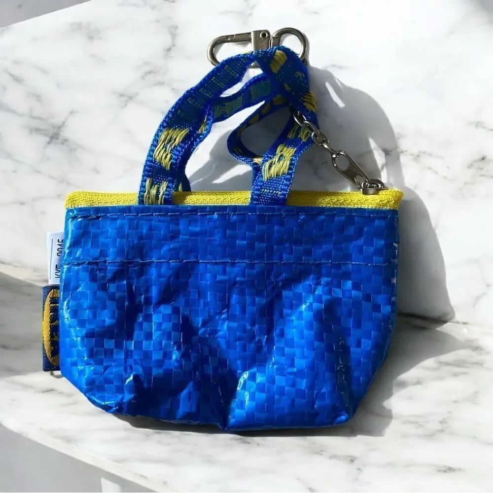 IKEA Blue and Yellow Woven Mini Tote bag